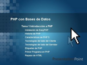 PHP con Bases de Datos Tema 1 Introduccin