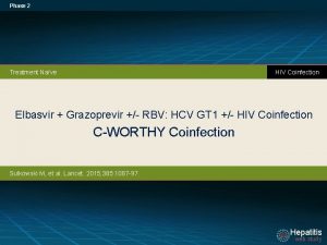 Phase 2 HIV Coinfection Treatment Nave Elbasvir Grazoprevir