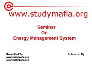 www studymafia org Seminar On Energy Management System