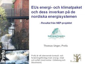 EUs energi och klimatpaket och dess inverkan p