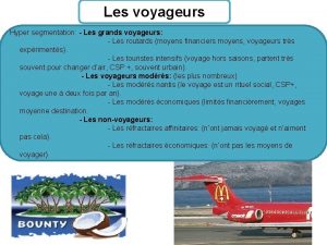 Les voyageurs Hyper segmentation Les grands voyageurs Les