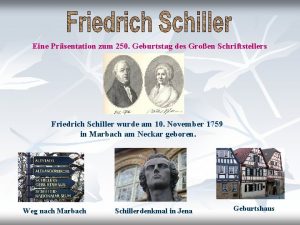 Eine Prsentation zum 250 Geburtstag des Groen Schriftstellers