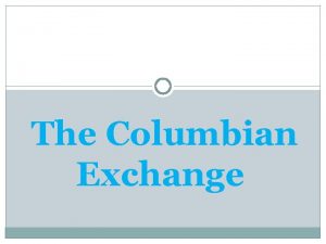 The Columbian Exchange Western Hemisphere New World Eastern