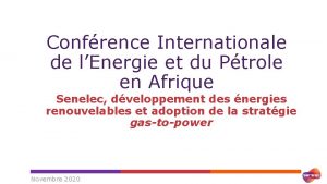 Confrence Internationale de lEnergie et du Ptrole en