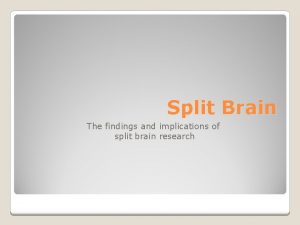 Split Brain The findings and implications of split