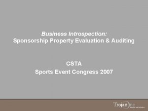 Business Introspection Sponsorship Property Evaluation Auditing CSTA Sports