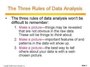 Three rules of data analysis