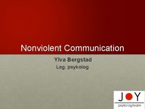 Nonviolent Communication Ylva Bergstad Leg psykolog Hierarki Frsvrande