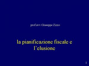 prof avv Giuseppe Zizzo la pianificazione fiscale e