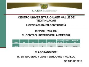 CENTRO UNIVERSITARIO UAEM VALLE DE TEOTIHUACN LICENCIATURA EN