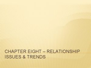 CHAPTER EIGHT RELATIONSHIP ISSUES TRENDS Relationship Issues Intermarriage