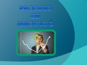 PROCESO DE INNOVACI N ndice En esta presentacin