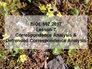 BIOL 697 2017 Lesson 7 Correspondence Analysis Detrended