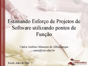 Estimando Esforo de Projetos de Software utilizando pontos