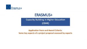 ERASMUS Capacity Building in Higher Education CBHE Application