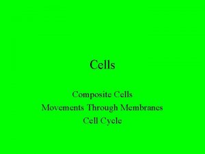 Cells Composite Cells Movements Through Membranes Cell Cycle