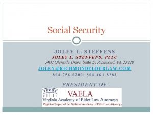 Social Security JOLE Y L STEFFENS JOLEY L