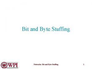 Bit and Byte Stuffing Networks Bit and Byte