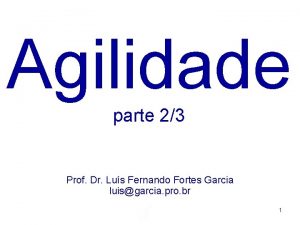 Agilidade parte 23 Prof Dr Lus Fernando Fortes