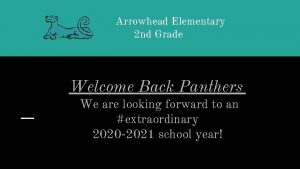 Arrowhead Elementary 2 nd Grade Welcome Back Panthers