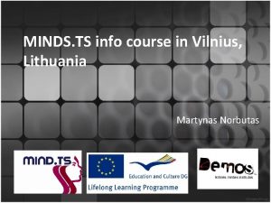 MINDS TS info course in Vilnius Lithuania Martynas