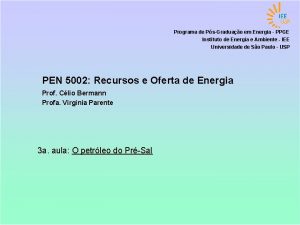 Programa de PsGraduao em Energia PPGE Instituto de