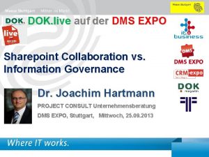 DOK live auf der DMS EXPO Sharepoint Collaboration