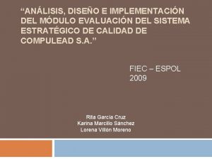 ANLISIS DISEO E IMPLEMENTACIN DEL MDULO EVALUACIN DEL