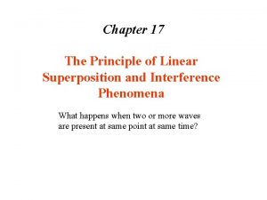 Chapter 17 The Principle of Linear Superposition and
