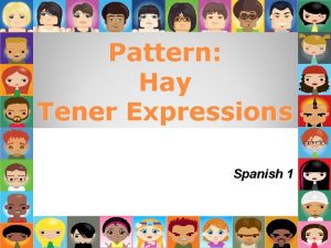 Pattern Hay Tener Expressions Spanish 1 Haber Expressions