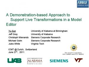 A Demonstrationbased Approach to Support Live Transformations in