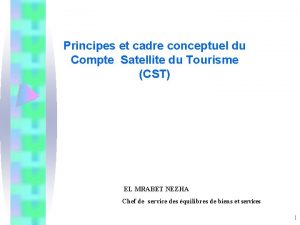 Principes et cadre conceptuel du Compte Satellite du