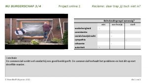 NU BURGERSCHAP 34 Project online 2 Reclame daar