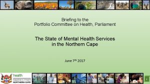 Briefing to the Portfolio Committee on Health Parliament