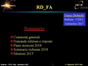 RDFA Franco Bedeschi Referee CSN 1 Settembre 2017