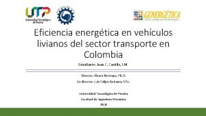 Eficiencia energtica en vehculos livianos del sector transporte