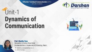 Effective Technical Communication ETC GTU 3130004 Unit1 Dynamics