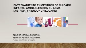 ENTRENAMIENTO EN CENTROS DE CUIDADO INFANTIL AMIGABLES CON