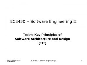 ECE 450 Software Engineering II Today Key Principles