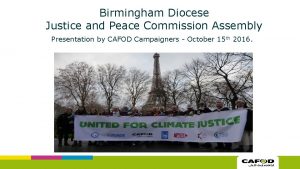 Birmingham Diocese Justice and Peace Commission Assembly Presentation