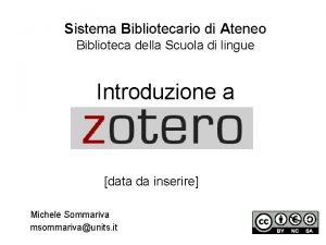 Sistema Bibliotecario di Ateneo Biblioteca della Scuola di