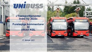 Transporttjenester Indre by 2023 Forelpige kommentarer til utkast