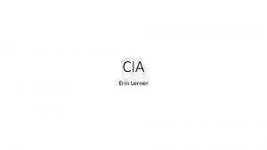 CIA Erin Lerner Leader John O Brennan CIA