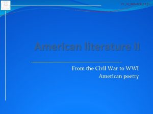 VY32INOVACE15 13 American literature II From the Civil