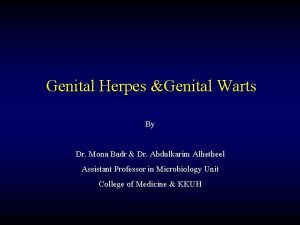 Genital Herpes Genital Warts By Dr Mona Badr