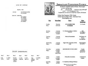 IMMACULATE CONCEPTION CHURCH ALTAR BOY SCHEDULE 118 North