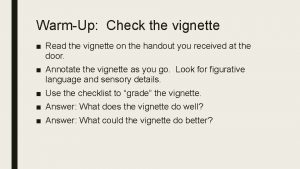 WarmUp Check the vignette Read the vignette on