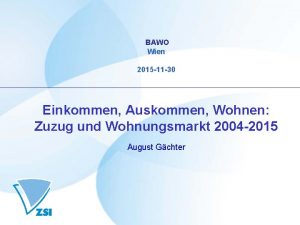 BAWO Wien 2015 11 30 Einkommen Auskommen Wohnen