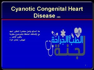 Cyanotic Congenital Heart Disease HMS Dr Amjad Tarawneh