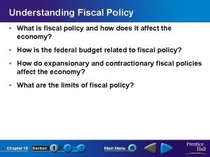 Understanding Fiscal Policy What is fiscal policy and